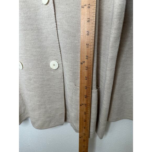 The Row Chopok Cream Double Breasted Wool & Silk Cardigan Sweater Jacket L - Picture 12 of 13